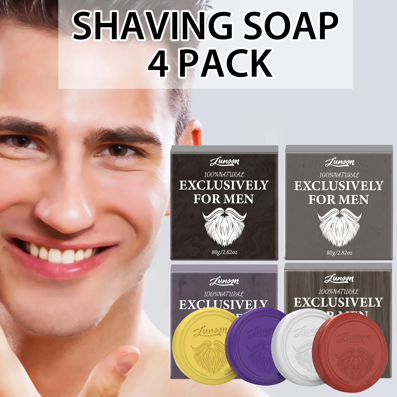 Men'S Beard Grooming - 4/1pcs Mens Beard Shaving Soap Hand