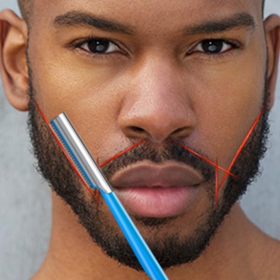 Beard Shaping Razor Tool Musta - Men'S Grooming Eyebrow Shape review and price
