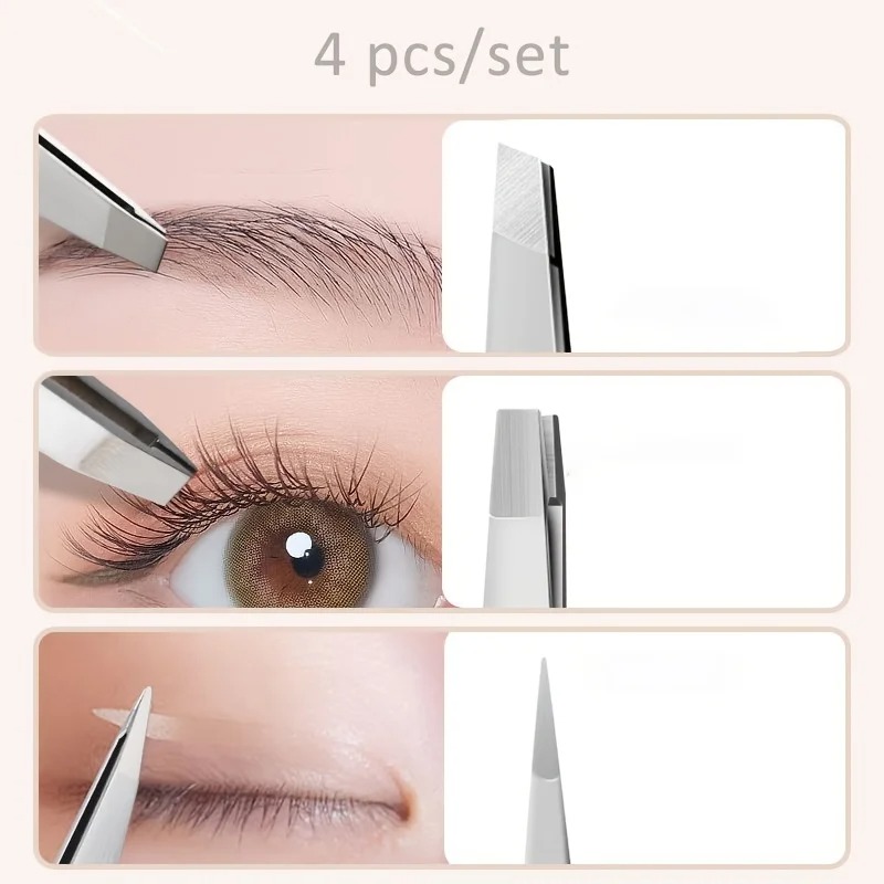 4 Pieces Professional Tweezers - Mens Grooming Treatment review and price