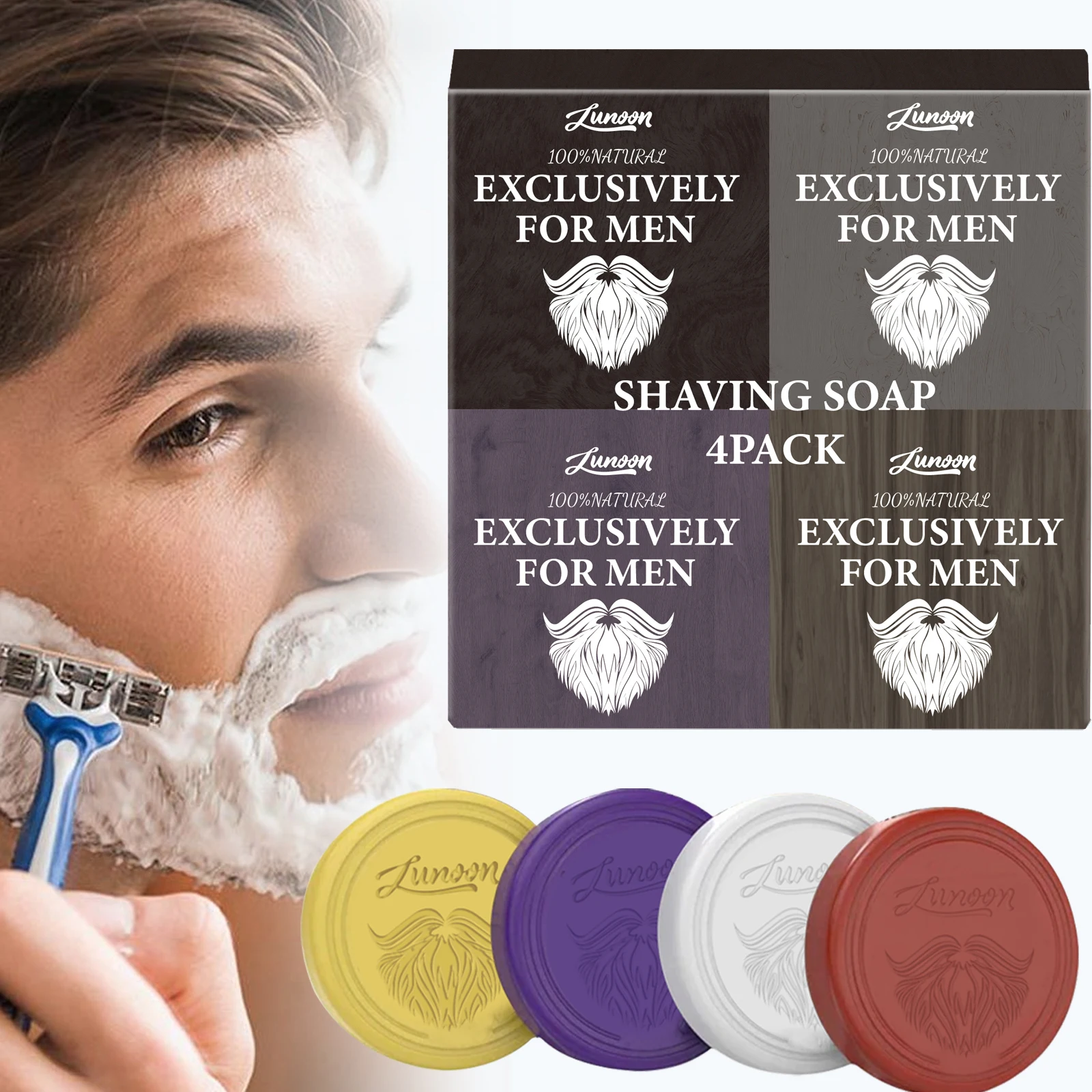 4/1pcs Mens Beard Shaving Soap - Men'S Beard Grooming review and price