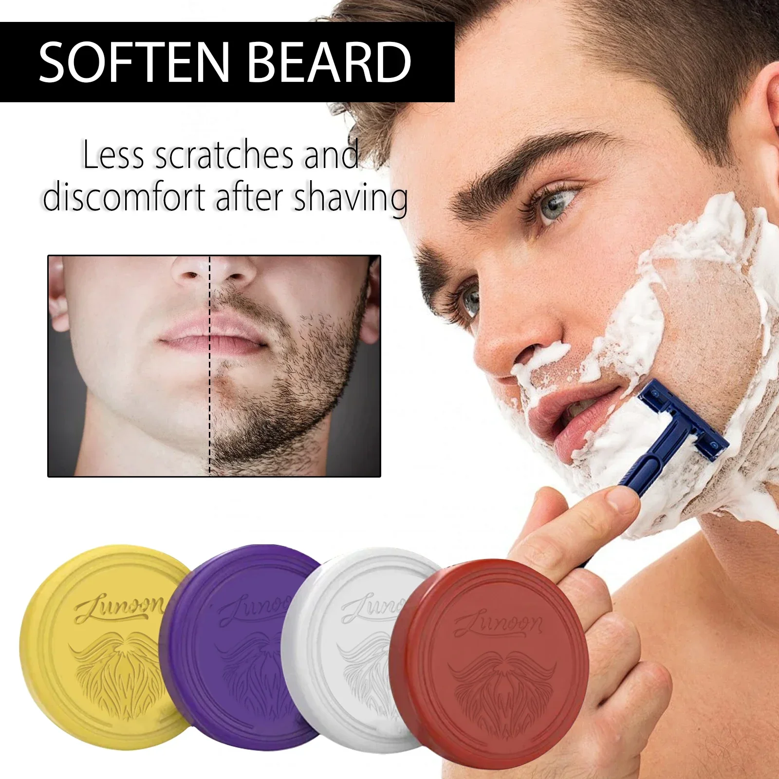 4/1pcs Mens Beard Shaving Soap - Men'S Beard Grooming review and price