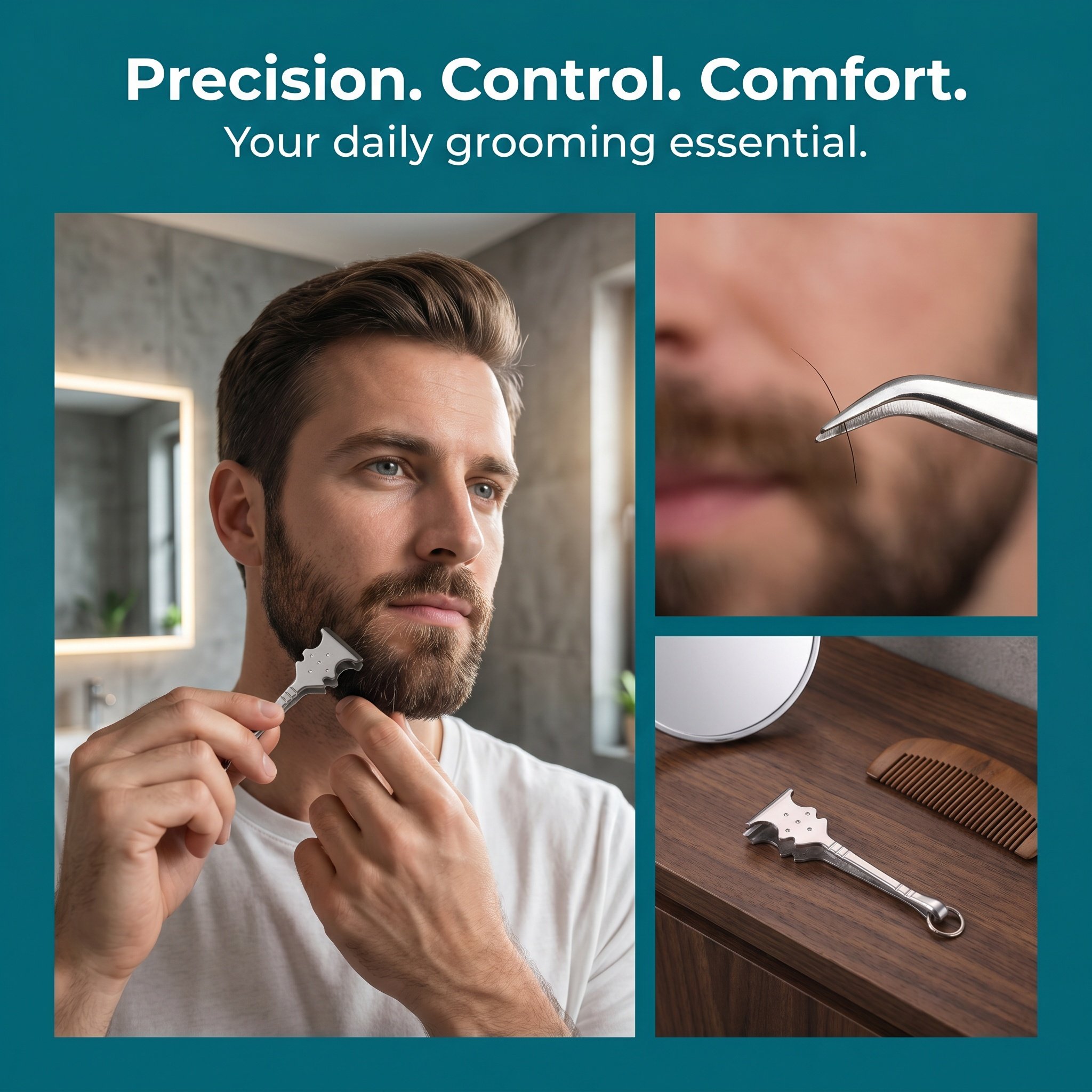 Guitar Shaped Stainless Steel  - Men'S Grooming Eyebrow Shape review and price
